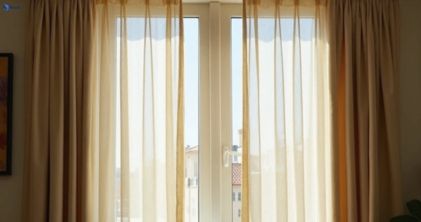 Dusty and dull curtains in chevallum before steam cleaning